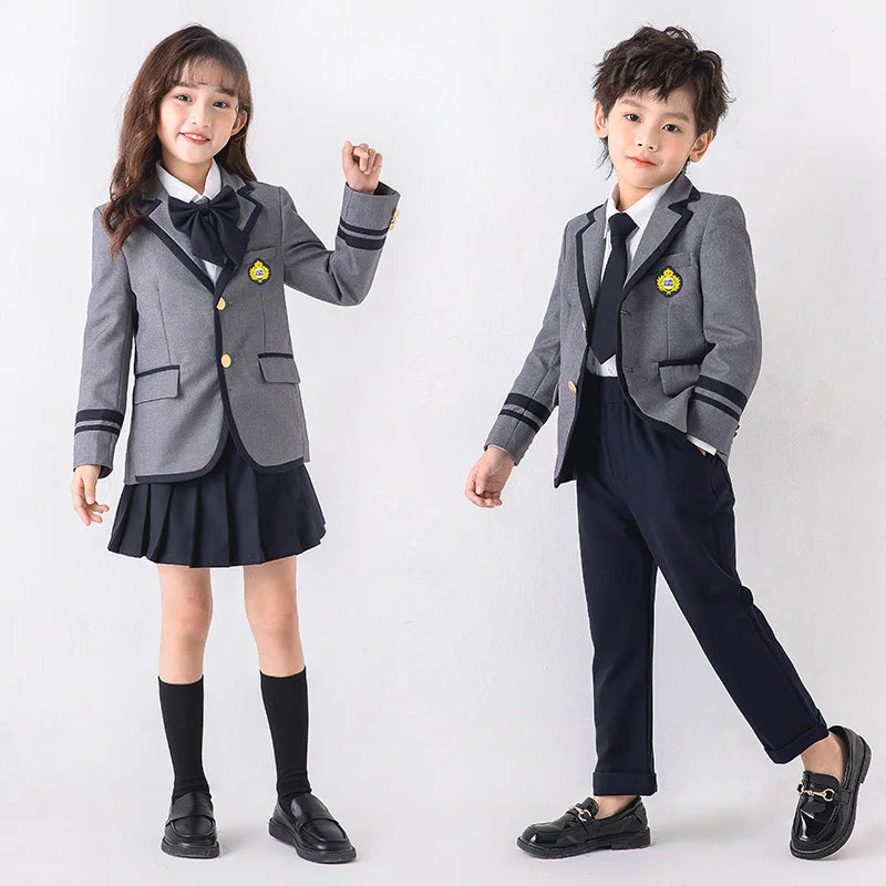 3-15T Children's School Uniform Boys Girls Graduation Event Performance Ceremony Kindergarten Costume Twins Birthday Party Dress