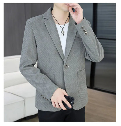 Blazer Men's Fashion Business Gentleman Groom Professional Gentleman Form-fitting Versatile Casual Formal Wear High-end Blazer