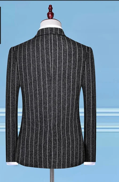 2025 Slim-Fit Three-Piece Suit Vest Trousers Set High-End Boutique British Wedding Party Trend Casual Formal Dress