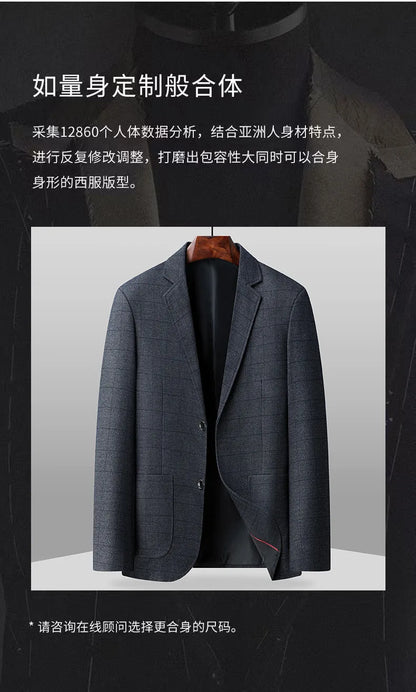 Blazer's New Outdoor Men's Fashion, Sporty and Slimming British Style Business Gentleman's Versatile Wedding Checkered Blazer