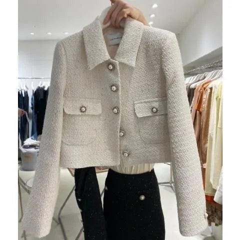 Short Tailored Jacket Little Fragrance Style Loose Fashionable Spring Autumn New Korean Version Ladies' Premium Short Coat