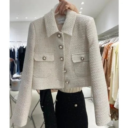 Short Tailored Jacket Little Fragrance Style Loose Fashionable Spring Autumn New Korean Version Ladies' Premium Short Coat