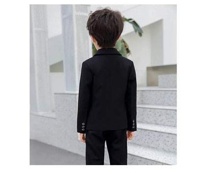 1-11Years Kids Formal Wedding Birthday Prom Outfit Suit With Jacket Pants Children's Piano Speech Performance Costume