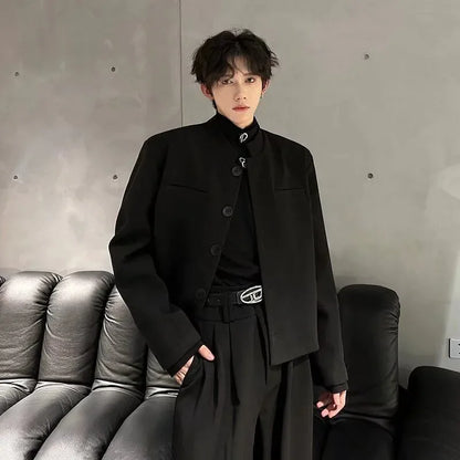 Trendy 2025 Short Coats Single Breasted Man Suits and Blazers Spring Clothes Elegant New in Original Handsome Jacket for Men