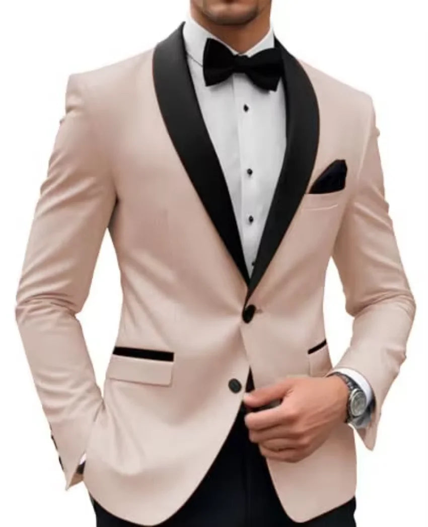 Formal |Wedding Men Suit Jacket Slim Fit Long Sleeve Shawl Lapel Single Breasted Blazer Business Coat Work Office Jacket Outwear