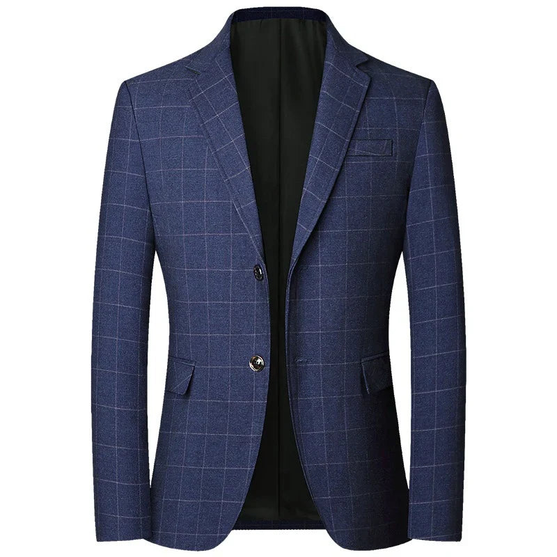 Brand 2026 Spring Mens Wedding Suits Blazer Check Autumn Single Breasted Suits Blazers Men Fashion Blazer for Mens