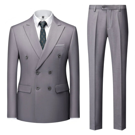 Formal Men's Tuxedo Peaked Lapel 2-Piece Set Elegant Blazer And Pants Classic Wedding Business Suit