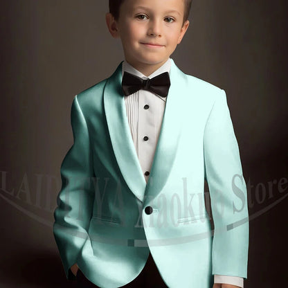 Chic Suits for Boy Cute Shawl Lapel One Button Blazer with Pants Party Costume Wedding Tuxedos 2 Piece Fashion Kids Clothes