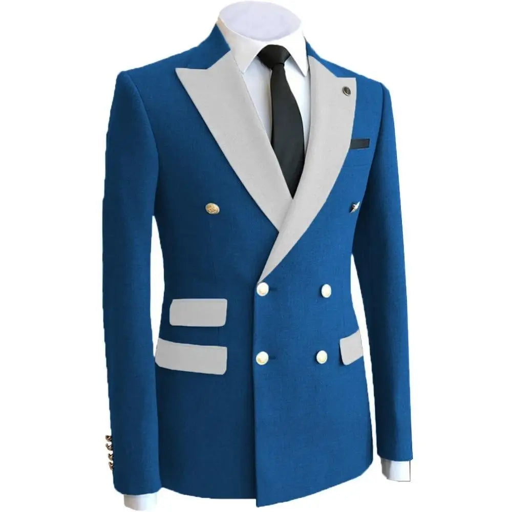 Costume de mariage pour homme, veste de blazer, smoking, vêtement formel, manteau croisé, pour marié, homme d'affaires, tenue de fête, XS-6XL