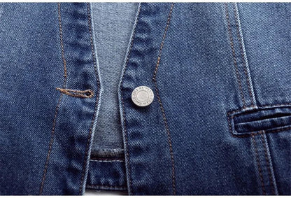 Fashion Denim Vest Female Streetwear V Neck Women Vest Summer Large Size Waistcoat Jeans Tops Sleevless Jacket Chaleco Mujer 6XL
