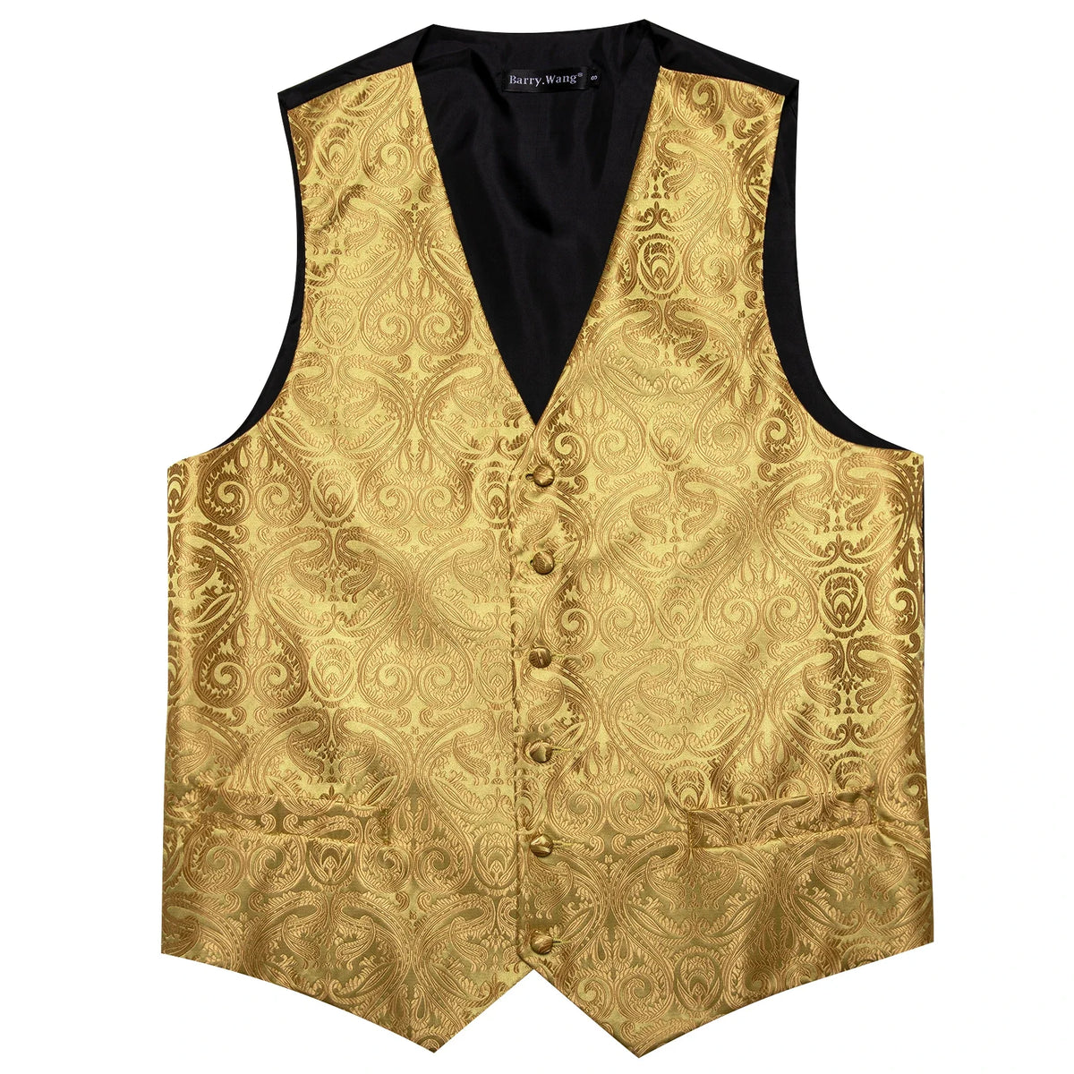 Men's Vest 4-Piece Set | Jacquard Paisley Floral Waistcoat with Tie & Pocket Square for Formal Events