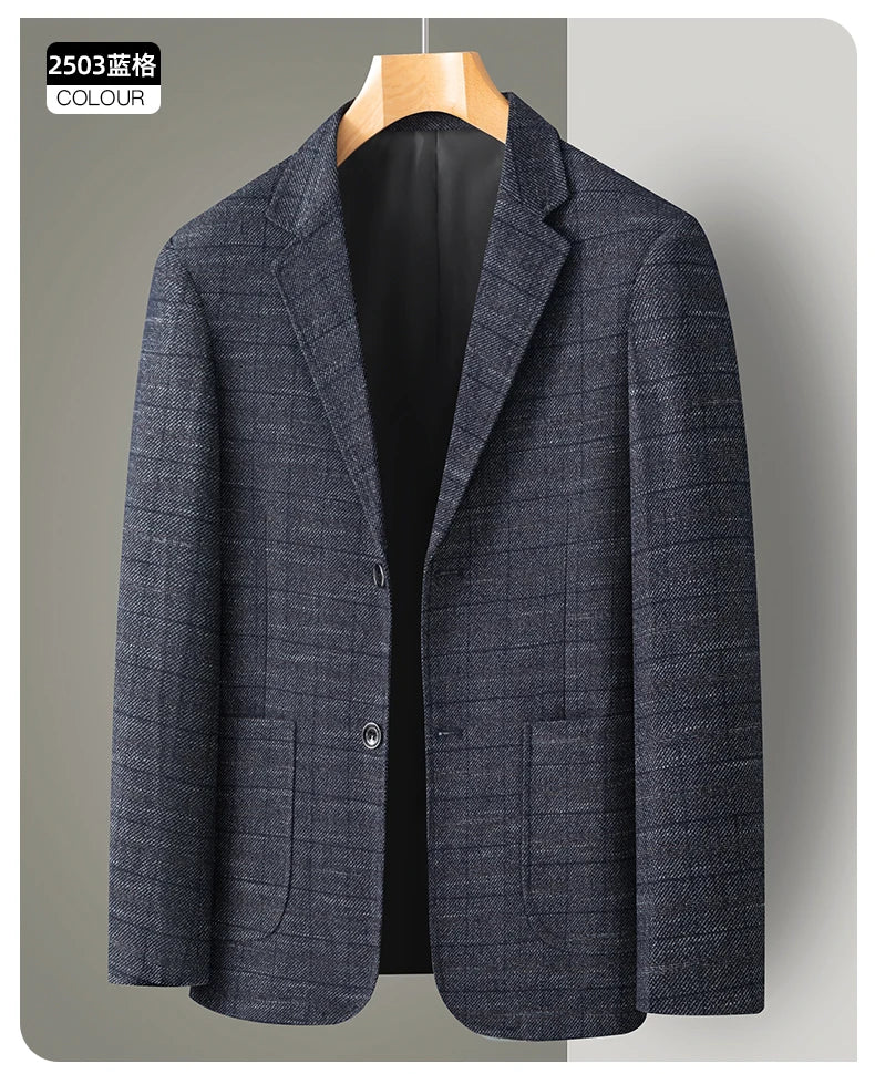 Men's Casual Loose Fit Blazer 13 Colors All-Season Plaid Suit Jacket for Men