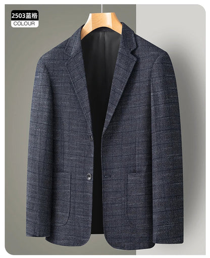 Men's Casual Loose Fit Blazer 13 Colors All-Season Plaid Suit Jacket for Men