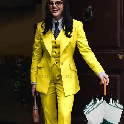 Spring/Autumn New Style Professional Beauty Salon Manager Workwear Women's 3 Piece Long Pants Suit Elegant High End Uniform