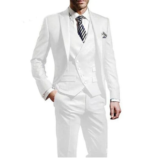 Formal Men Suits Slim Fit Suit For Men Tailored Groom Tuxedo Blazer for Wedding Prom Jacket+Pants+Vest