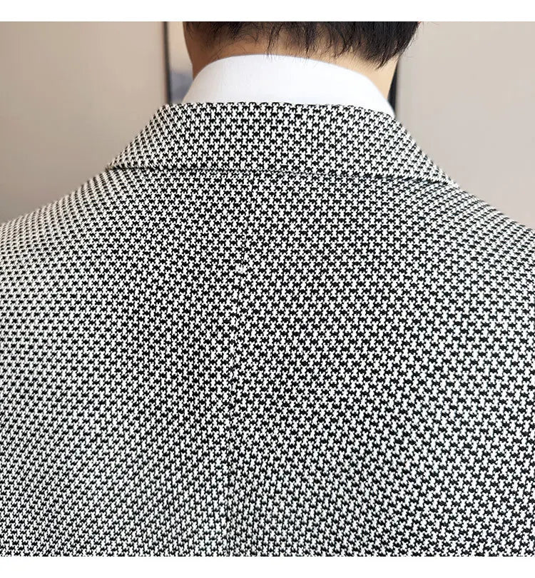 New Lmitation Linen Woven Slim Fit Suit Jacket Men Fashion Casual Business Blazers Wedding Social Party Dress Coats 4XL-M