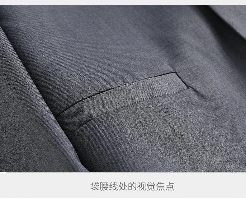Blazer Men Fashion Gentleman Business Slimming Outdoor Zhongshan Suit Trendy Banquet Host Casual Wedding Stand-up Collar Blazer