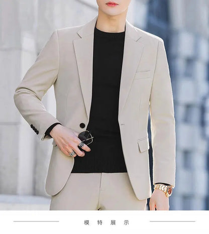 Blazer: Outdoor Men Fashion Gentleman Stylish and Versatile Trendy Casual Best for Best Man Formal Workwear Professional Blazer
