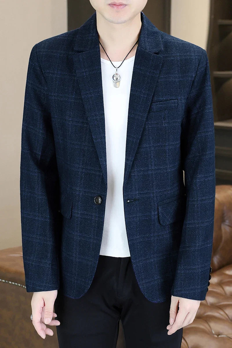 Blazer Men's Fashion Business Gentleman Groom Professional Gentleman Form-fitting Versatile Casual Formal Wear High-end Blazer