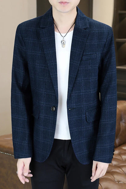 Blazer Men's Fashion Business Gentleman Groom Professional Gentleman Form-fitting Versatile Casual Formal Wear High-end Blazer