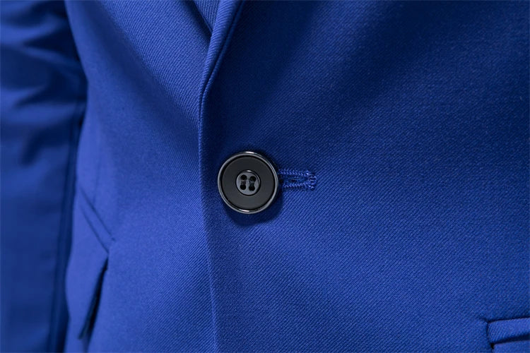 Men's Slim Fit Single-Breasted Blazer for Business Casual and Wedding Occasions