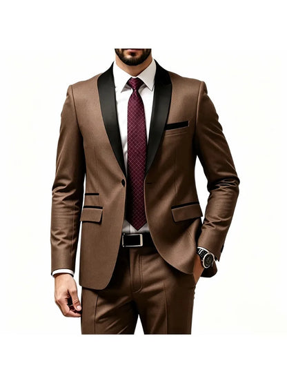 Men's Suits Regular Fit 3 Pieces Formal Business Tuxedos Blazer Vest Pants for Wedding Grooms