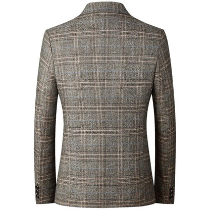 Blazer Men's Fashionable High-end Business-oriented Outdoor Gentleman's Trendy Checked Casual Wear for Hosting Weddings Blazer
