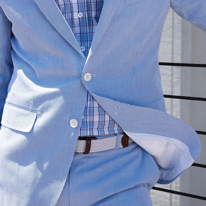 Light Blue Men's Suit 2 Pieces Blazer Pants One Button Peaked Lapel Formal Business Slim Fit New Wedding Groom Costume Homme
