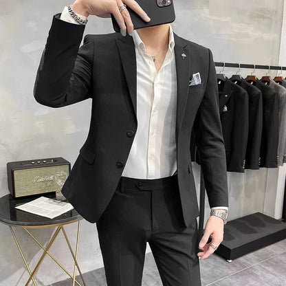 Men's Slim Fit Wedding Suit – Blazer & Pants Set