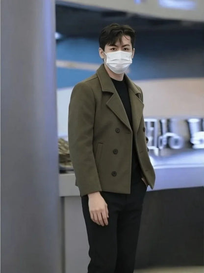 Notched Lapel Wool Blend Jacket 2026 Winter New Thickened Warm Hot-Selling Edgy Casual Light Luxury Blazer Student Wear