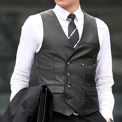 Men's Suit Vest Double Breasted Waistcoat for Wedding Business Formal Occasions