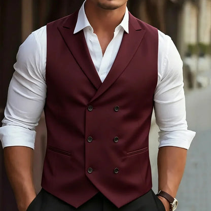 Men's Formal Vest – Double Breasted Waistcoat for Weddings & Business Events