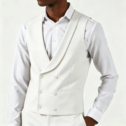 Men's Formal Vest – Double Breasted Lapel Waistcoat for Weddings & Business