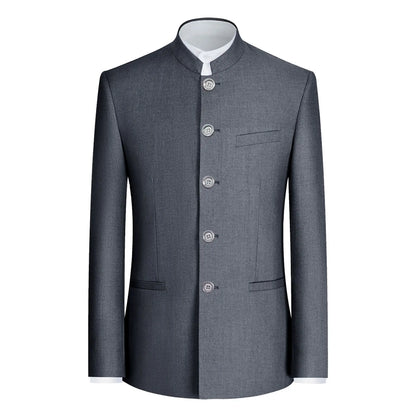 2026 Formal Business Groom Wear Tuxedo Elegant New Chinese Style Slim Fit Stand Up Collar Men's Jacket