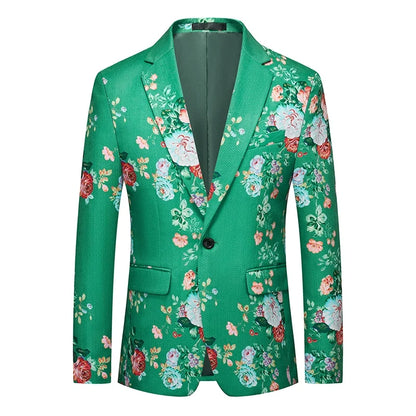 Men's Jacquard Blazer Slim Fit Single Breasted Smart Casual & Formal Wedding Jacket