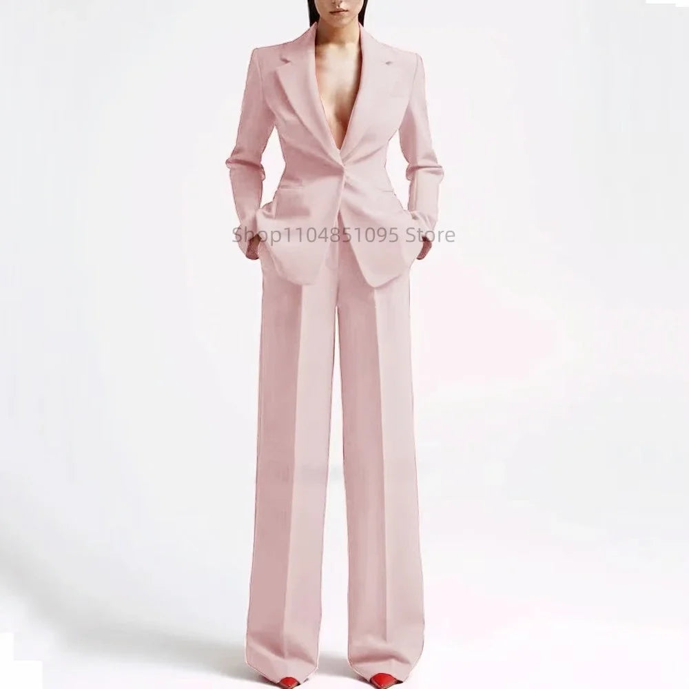 Women's Suit Party Wedding Fashion Style 2pcs Slim Fit Prom Blazer Pants Outfit Dress Evening Dresses for Prom Lady Clothes