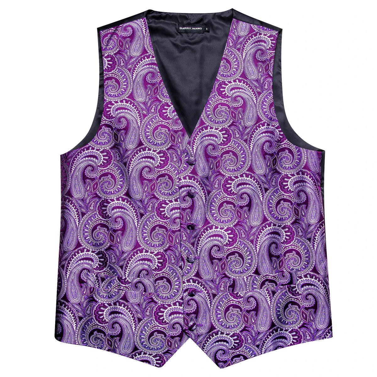 Men's Vest Paisley V-Neck Single Breasted Formal Waistcoat for Wedding Business Party