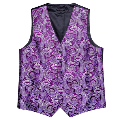 Men's Vest Paisley V-Neck Single Breasted Formal Waistcoat for Wedding Business Party