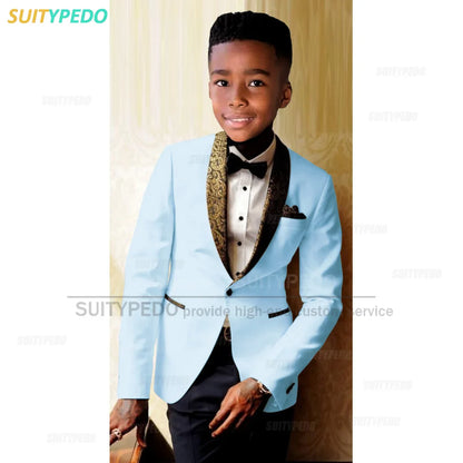 Formal Kid Boy's Suit Graduation Ceremony Host Blazer Pants Outfit Piano Performance Custome Suitable Children Elegant Attire