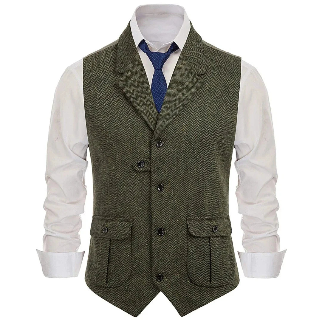 Men's Formal Vest Single Breasted Lapel Waistcoat for Weddings & Business – Multi-Color