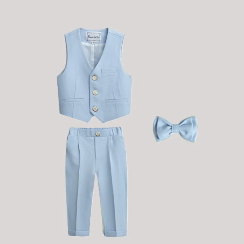 Kids Formal Suit Set Boys Girls Wedding Blazer Multi-Piece Pink Performance Costume
