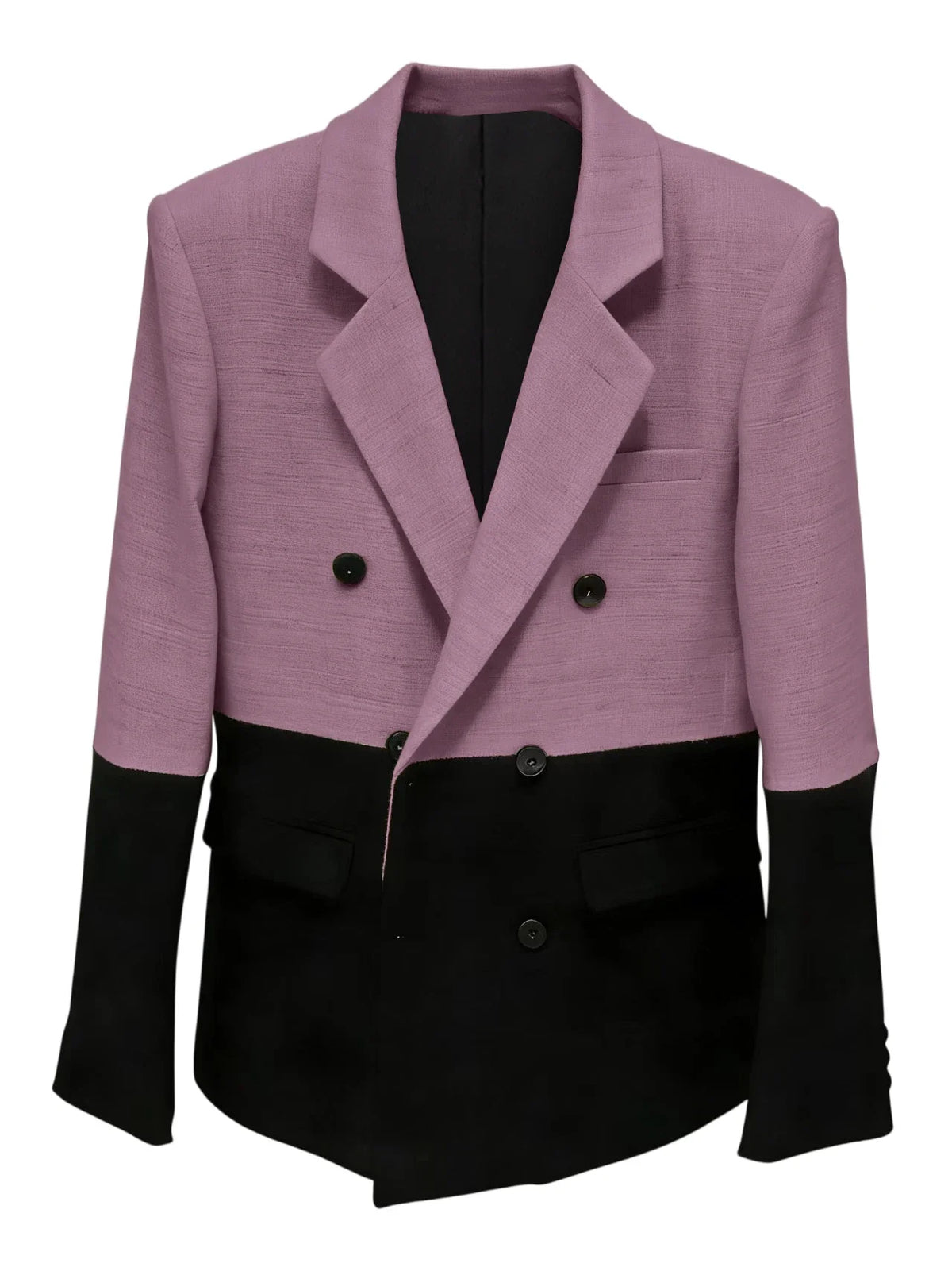 Men's Linen Color Block Blazer Double Breasted Notch Lapel Lightweight summer Sport Coat Fashion Jacket for Party & Streetwear