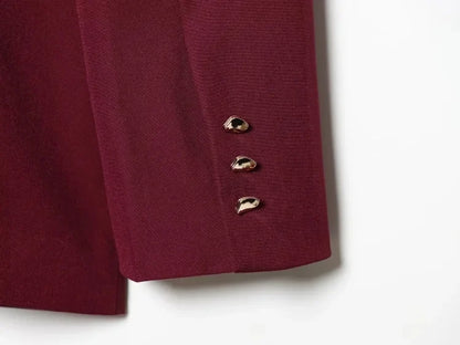 Women Asymmetric Buckle Blazer Elegant Wrap Suit Jacket Slim Waist Tailored Office Lady Workwear Fashion Blazer Coat