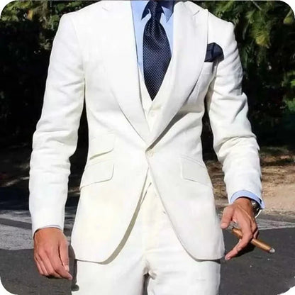 Costumes de mariage élégants, coupe ajustée pour marié, 3 pièces, costume de garçons d'honneur, veste, gilet, pantalon formel pour homme, pas cher.