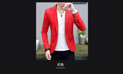 Blazer: Outdoor Fashion, Business-style, Gentleman's Wedding Host, Campus Casual, Relaxed, Korean-style, Youthful Men's Blazer