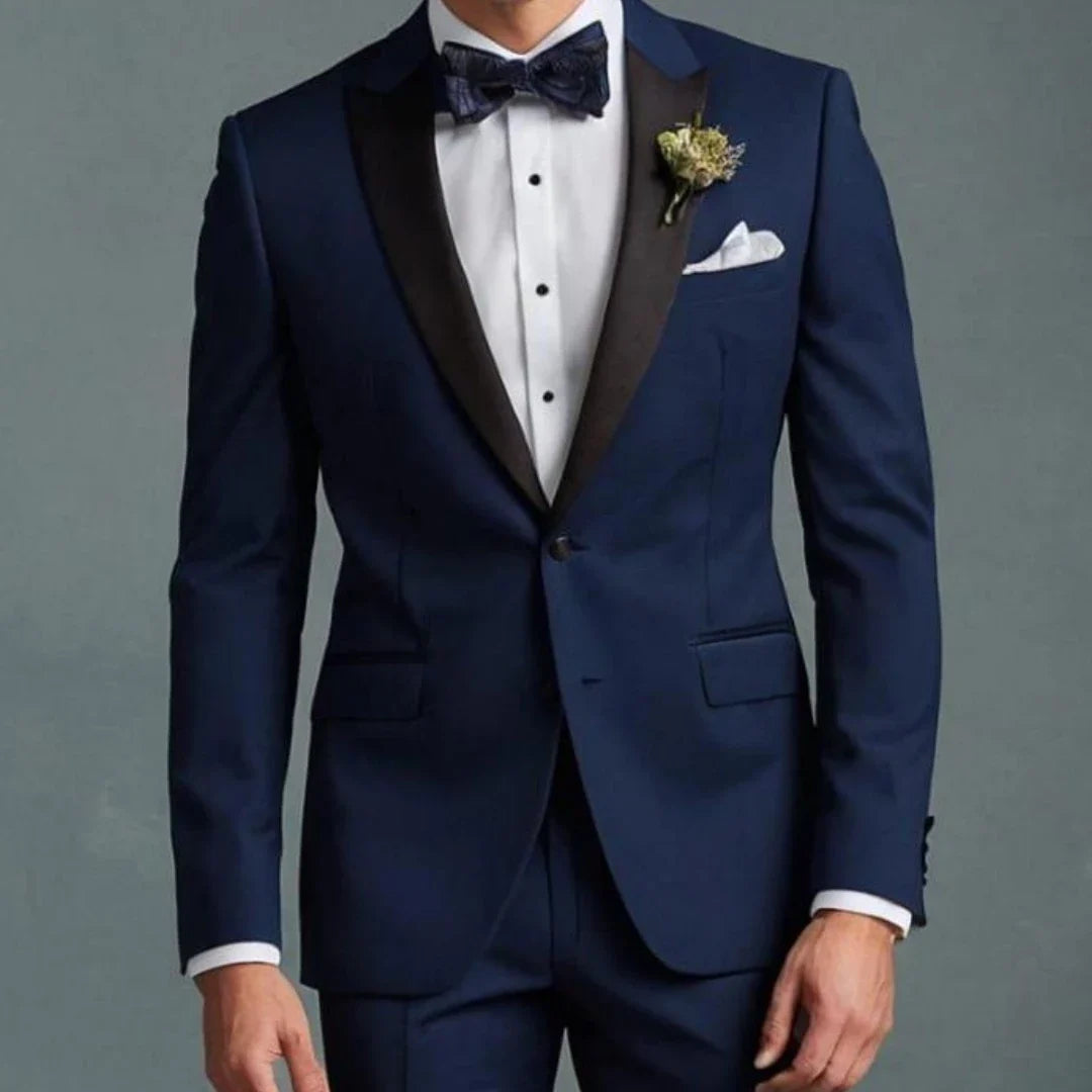Men Suit 2 Pieces Gray With Black Lapel Single Button For Wedding Business Banquet Party Office Daily Work Set Jacket And Pants