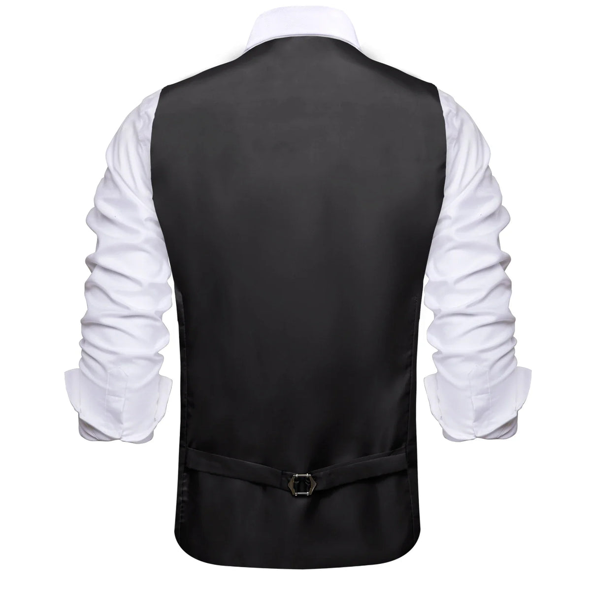 Men's Vest with Tie V-Neck Jacquard Waistcoat for Tuxedo Business Party