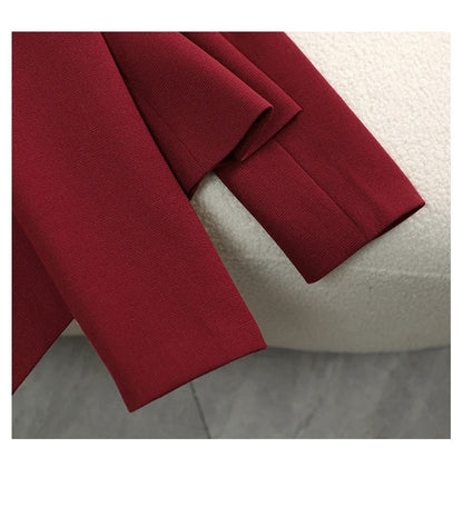 Elegant National Style Buckle Pants Suit  2024 Autumn New Professional Temperament Slim Blazer And Pants Office Ladies Work Wear