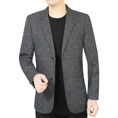 Blazer Men's Fashionable High-end Business-oriented Outdoor Gentleman's Trendy Checked Casual Wear for Hosting Weddings Blazer