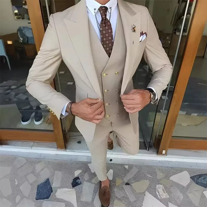 Men's 3-Piece Slim Fit Suit for Wedding, Prom & Business – Jacket, Vest & Pants